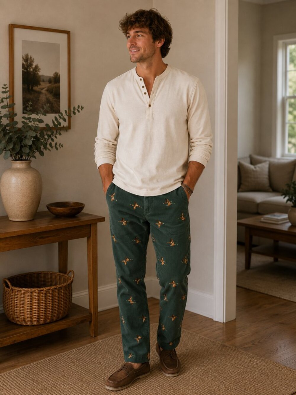 Polo Ralph Lauren Vintage Mallard Duck Embroidered Corduroy Pants